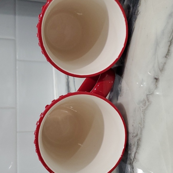 Hallmark Holiday Christmas Snowman Mugs Set of 2 Red and White - Picture 10 of 11